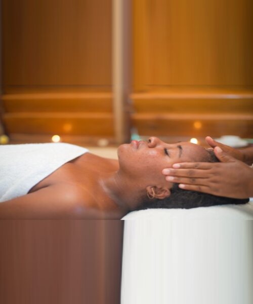 black woman getting massage